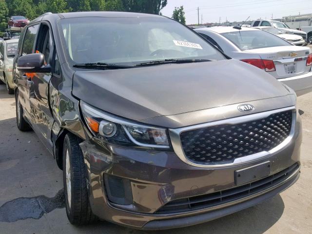 KNDMB5C13G6100291 - 2016 KIA SEDONA LX BROWN photo 1