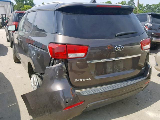 KNDMB5C13G6100291 - 2016 KIA SEDONA LX BROWN photo 3