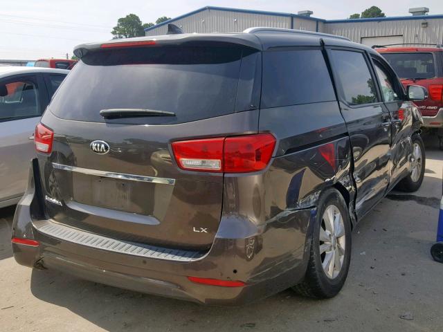 KNDMB5C13G6100291 - 2016 KIA SEDONA LX BROWN photo 4