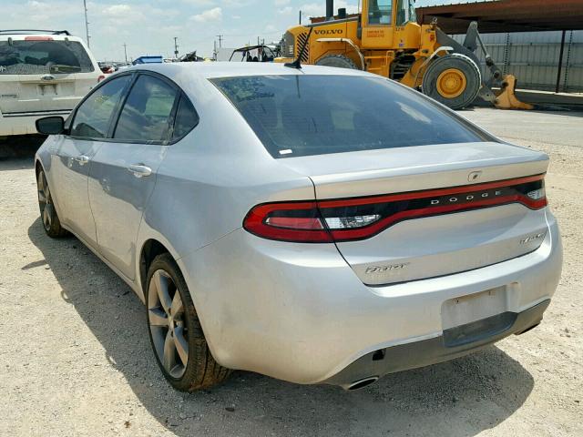 1C3CDFBA0DD337345 - 2013 DODGE DART SXT SILVER photo 3