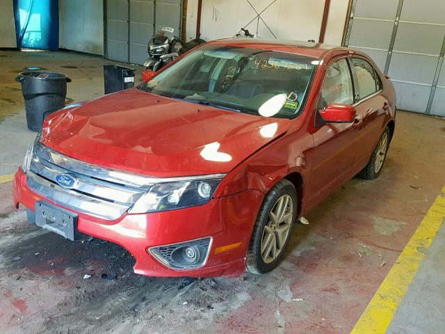 3FAHP0JA3CR154024 - 2012 FORD FUSION SEL RED photo 2