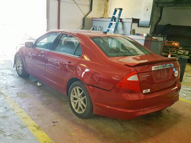 3FAHP0JA3CR154024 - 2012 FORD FUSION SEL RED photo 3