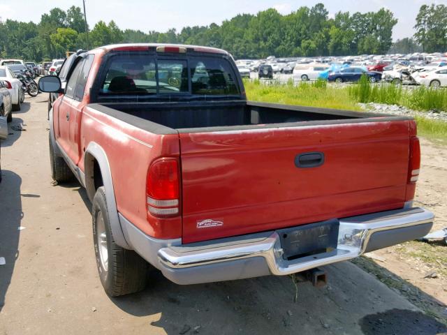 1B7GG22X0YS800295 - 2000 DODGE DAKOTA RED photo 3