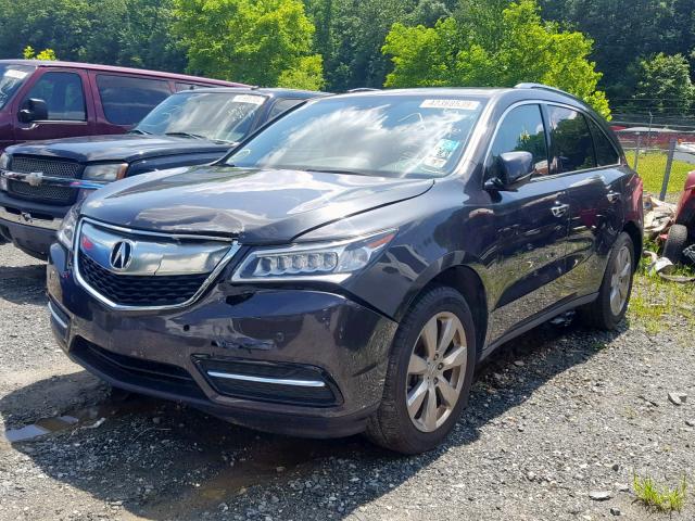 5FRYD3H87EB005254 - 2014 ACURA MDX ADVANC GRAY photo 2