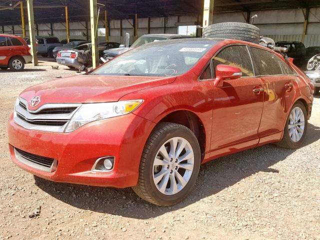 4T3ZA3BB3EU087545 - 2014 TOYOTA VENZA LE RED photo 2