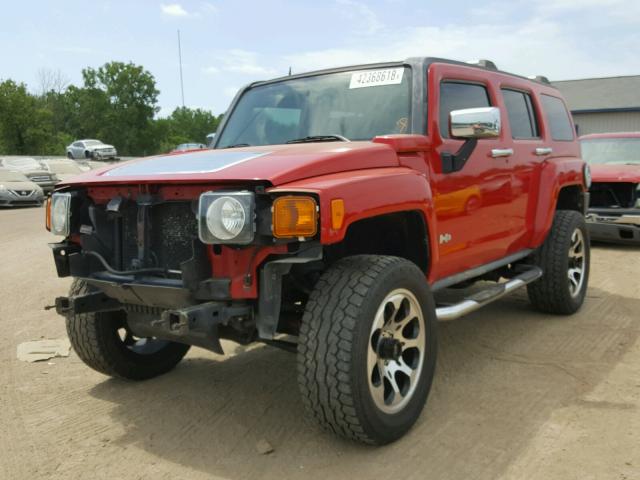 5GTDN13E778220272 - 2007 HUMMER H3 RED photo 2