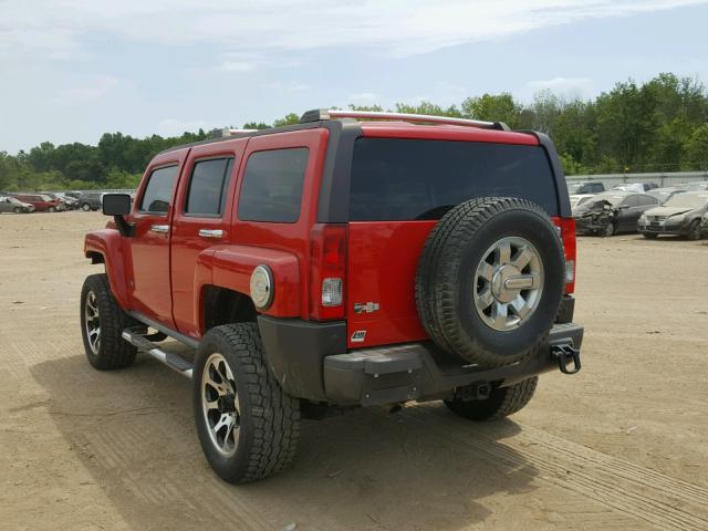 5GTDN13E778220272 - 2007 HUMMER H3 RED photo 3