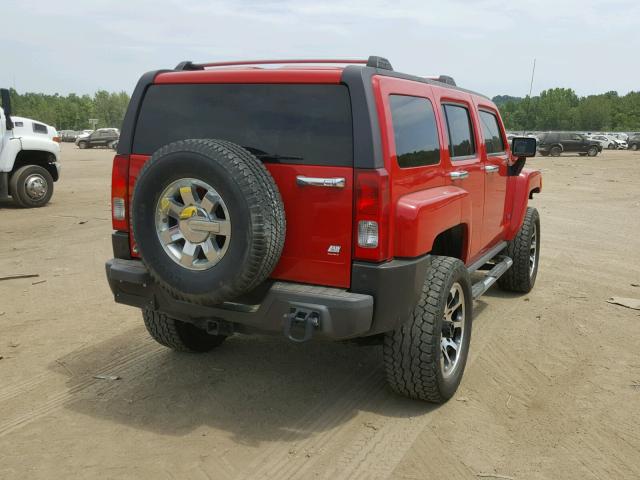 5GTDN13E778220272 - 2007 HUMMER H3 RED photo 4