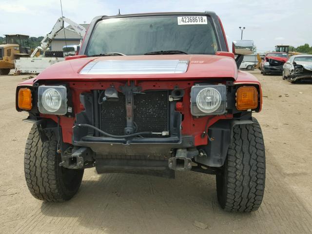 5GTDN13E778220272 - 2007 HUMMER H3 RED photo 9