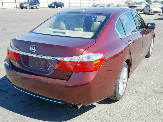 1HGCR2F83EA177592 - 2014 HONDA ACCORD EXL RED photo 4