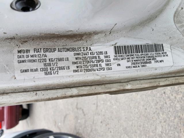 ZFBERFAT3F6966469 - 2015 RAM PROMASTER 白色 照片 10