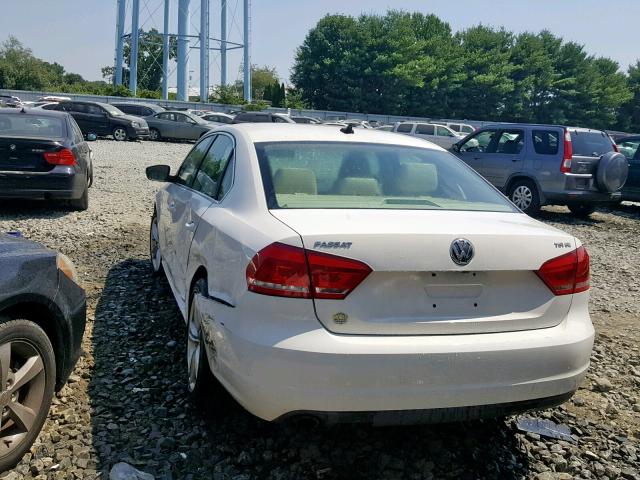 1VWBT7A38EC071189 - 2014 VOLKSWAGEN PASSAT SE WHITE photo 3