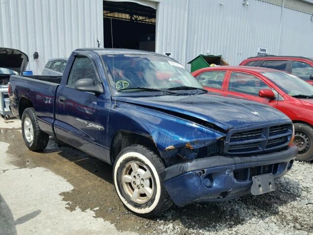 1B7FL26X21S254669 - 2001 DODGE DAKOTA BLUE photo 1