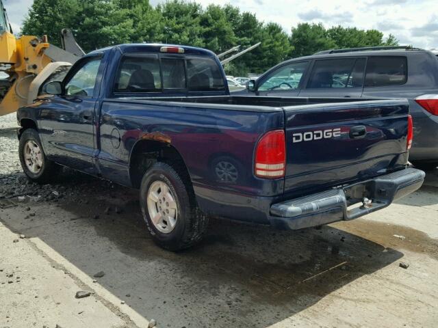 1B7FL26X21S254669 - 2001 DODGE DAKOTA BLUE photo 3