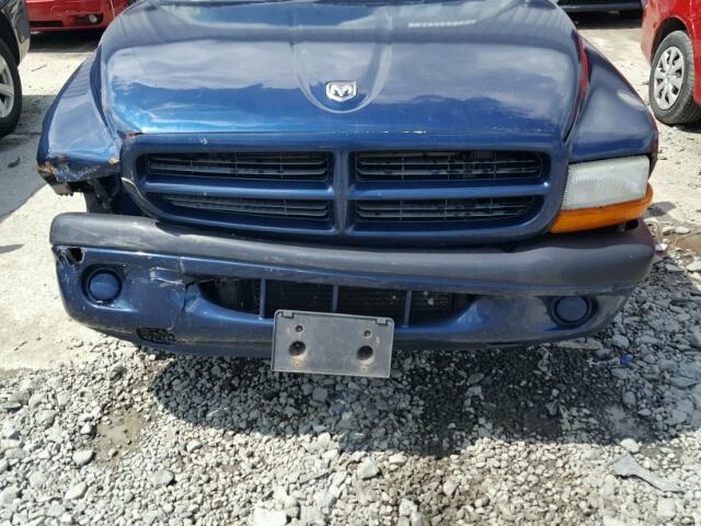 1B7FL26X21S254669 - 2001 DODGE DAKOTA BLUE photo 7