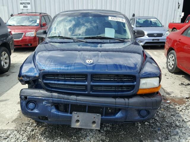 1B7FL26X21S254669 - 2001 DODGE DAKOTA BLUE photo 9