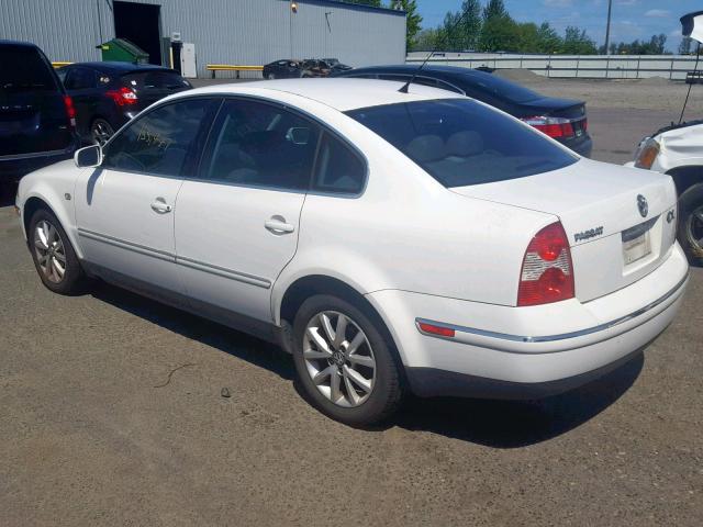 WVWPD63B23P287680 - 2003 VOLKSWAGEN PASSAT GLS WHITE photo 3