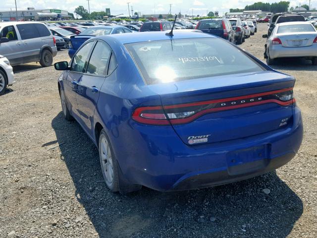 1C3CDFBB0ED857846 - 2014 DODGE DART SXT BLUE photo 3