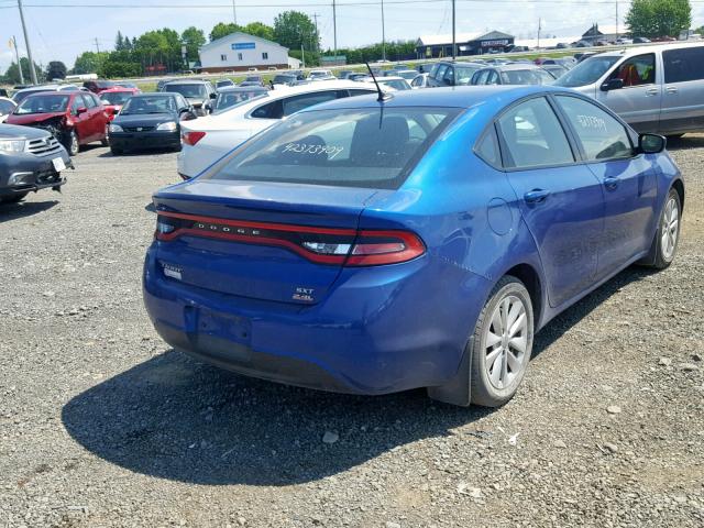 1C3CDFBB0ED857846 - 2014 DODGE DART SXT BLUE photo 4