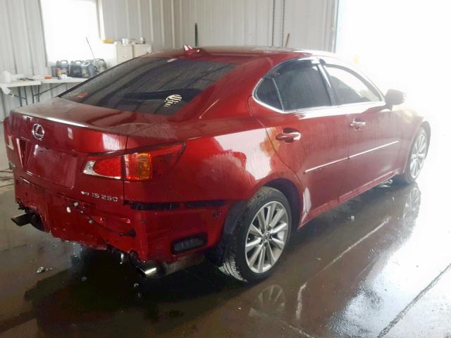 JTHCK262492031148 - 2009 LEXUS IS 250 RED photo 4