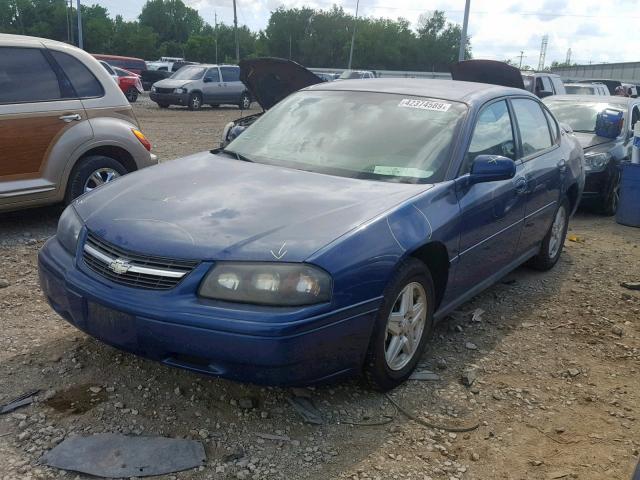 2G1WF52E759380457 - 2005 CHEVROLET IMPALA BLUE photo 2