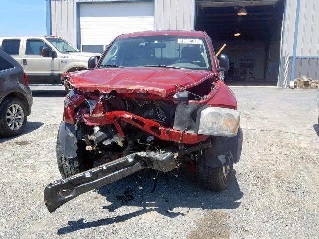 1D7HW42N66S611154 - 2006 DODGE DAKOTA SLT RED photo 9