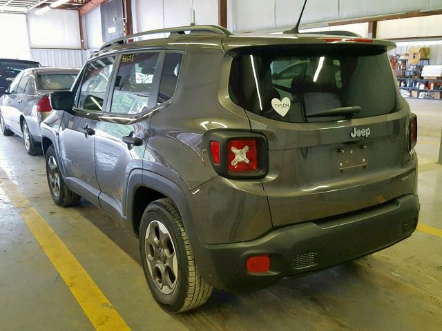 ZACCJAAB9HPE61204 - 2017 JEEP RENEGADE S ნაცრისფერი ფოტო 3