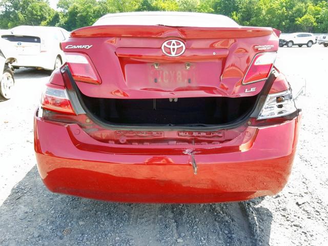 4T1BE46K49U271395 - 2009 TOYOTA CAMRY BASE RED photo 9