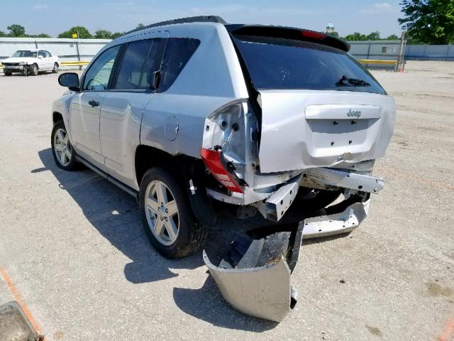 1J8FT47W57D427141 - 2007 JEEP COMPASS SILVER photo 3