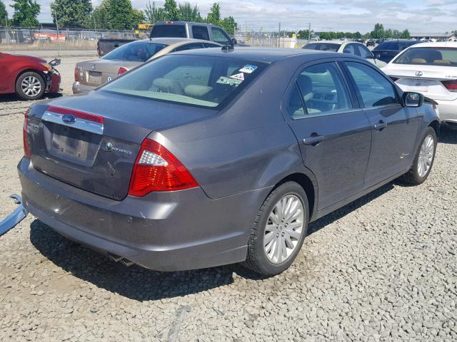 3FADP0L34AR224480 - 2010 FORD FUSION HYB GRAY photo 4