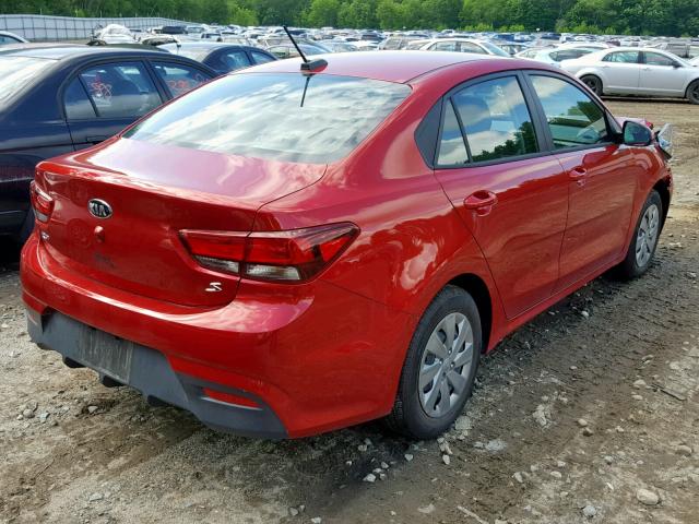 3KPA24AB4JE136663 - 2018 KIA RIO LX RED photo 4