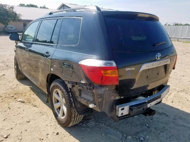 JTEES41A592117309 - 2009 TOYOTA HIGHLANDER BLACK photo 3