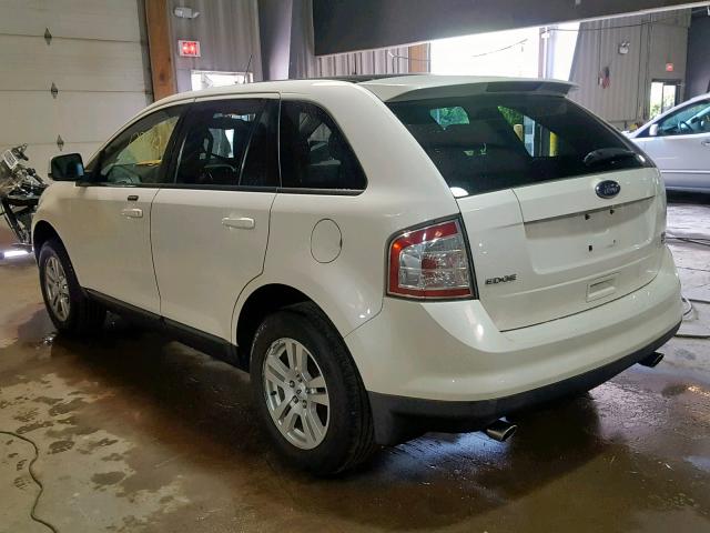 2FMDK48C58BA37892 - 2008 FORD EDGE SEL WHITE photo 3