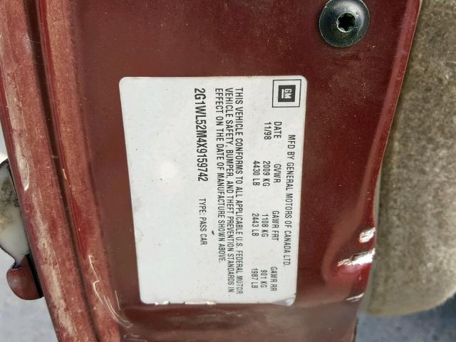 2G1WL52J1Y1279360 - 2000 CHEVROLET LUMINA GREEN photo 10