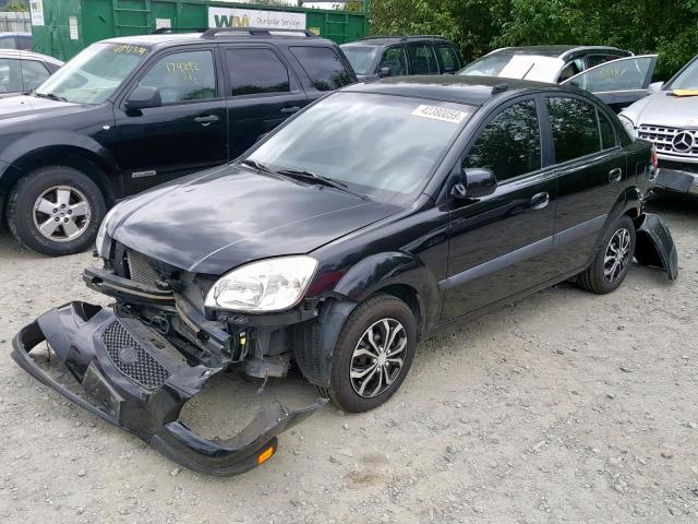 KNADE123166137709 - 2006 KIA RIO BLACK photo 2