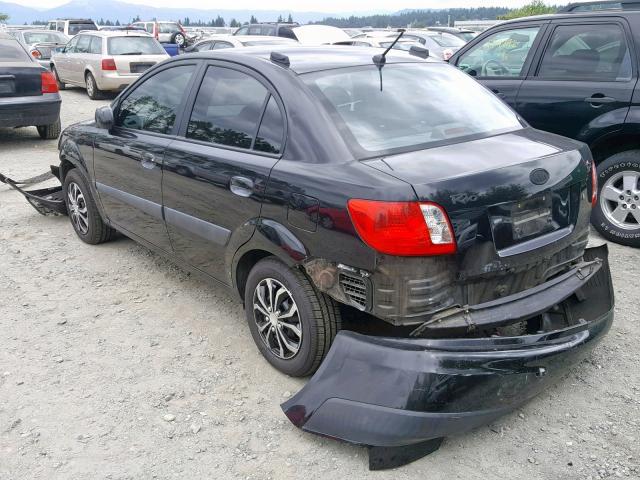 KNADE123166137709 - 2006 KIA RIO BLACK photo 3