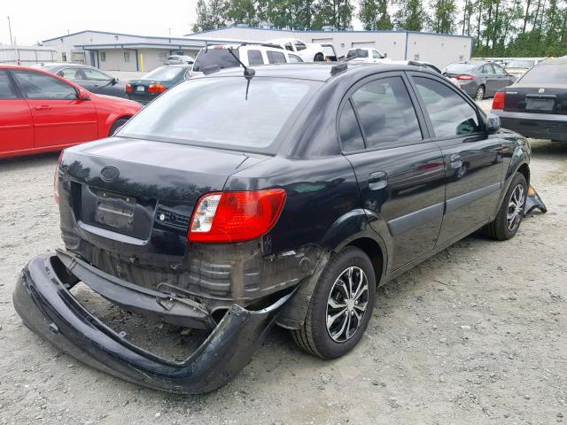 KNADE123166137709 - 2006 KIA RIO BLACK photo 4