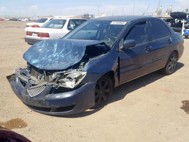 JA3AJ26E56U063787 - 2006 MITSUBISHI LANCER ES BLUE photo 2