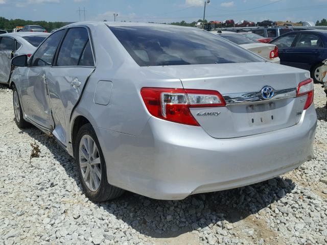 4T1BD1FK3CU006668 - 2012 TOYOTA CAMRY HYBR SILVER photo 3