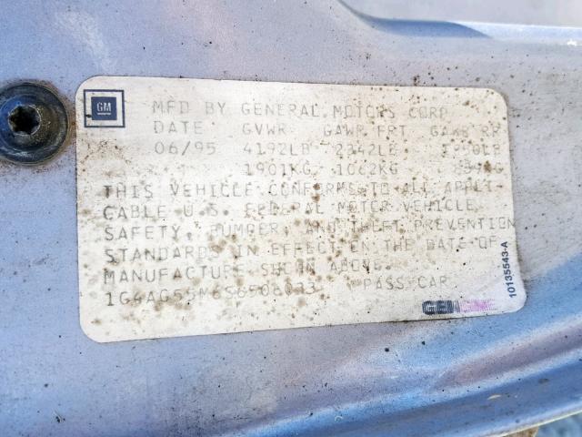 1G4AG55M6S6506033 - 1995 BUICK CENTURY SP BLUE photo 10