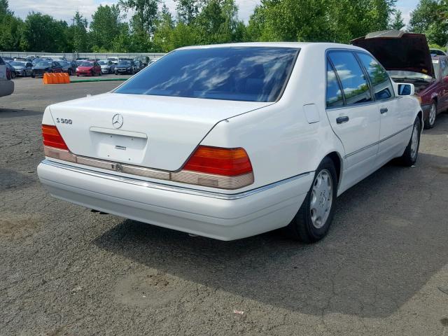 WDBGA51E3SA234888 - 1995 MERCEDES-BENZ S 500 WHITE photo 4