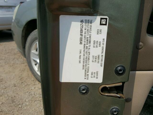 1G1ZT548X4F189540 - 2004 CHEVROLET MALIBU LS 绿色 照片 10