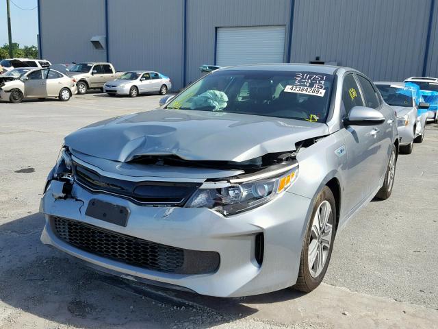 KNAGU4LE3H5017842 - 2017 KIA OPTIMA HYB SILVER photo 2