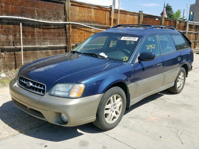 4S3BH675147642763 - 2004 SUBARU LEGACY OUT BLUE photo 2