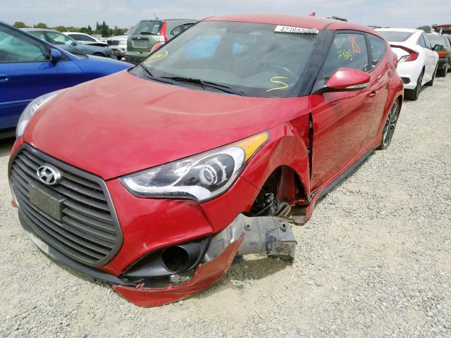 KMHTC6AE3GU263468 - 2016 HYUNDAI VELOSTER T RED photo 2