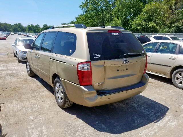 KNDMG4C36A6325485 - 2010 KIA SEDONA LX TAN photo 3