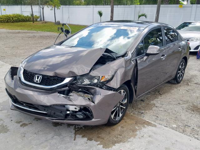 2HGFB2F94DH534580 - 2013 HONDA CIVIC EXL GRAY photo 2