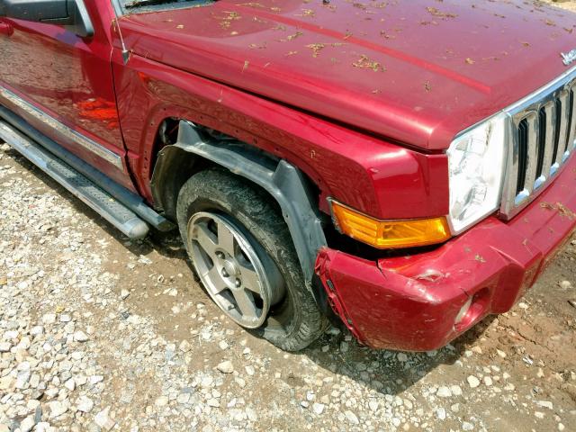 1J4RG4GT6AC114735 - 2010 JEEP COMMANDER წითელი ფოტო 9