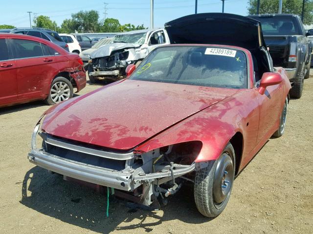 JHMAP21437S004487 - 2007 HONDA S2000 RED photo 2