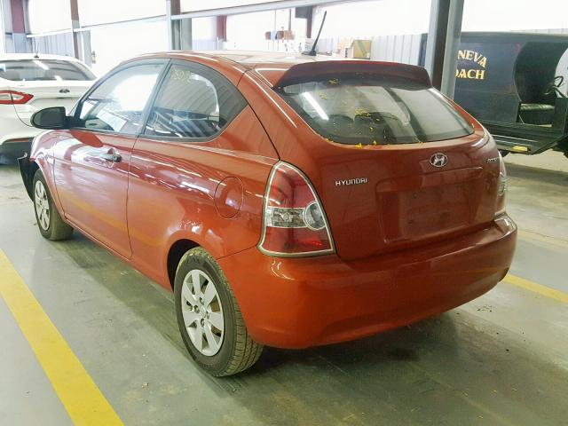 KMHCM36C18U094488 - 2008 HYUNDAI ACCENT GS ORANGE photo 3